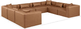 Cube Brown Vegan Leather Modular Sectional 668Brown-Sec8A Meridian Furniture