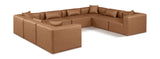 Cube Brown Vegan Leather Modular Sectional 668Brown-Sec8A Meridian Furniture