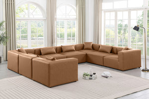 Cube Brown Vegan Leather Modular Sectional 668Brown-Sec8A Meridian Furniture