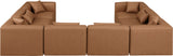 Cube Brown Vegan Leather Modular Sectional 668Brown-Sec8A Meridian Furniture