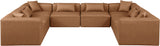 Cube Brown Vegan Leather Modular Sectional 668Brown-Sec8A Meridian Furniture