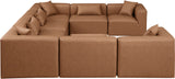 Cube Brown Vegan Leather Modular Sectional 668Brown-Sec8A Meridian Furniture