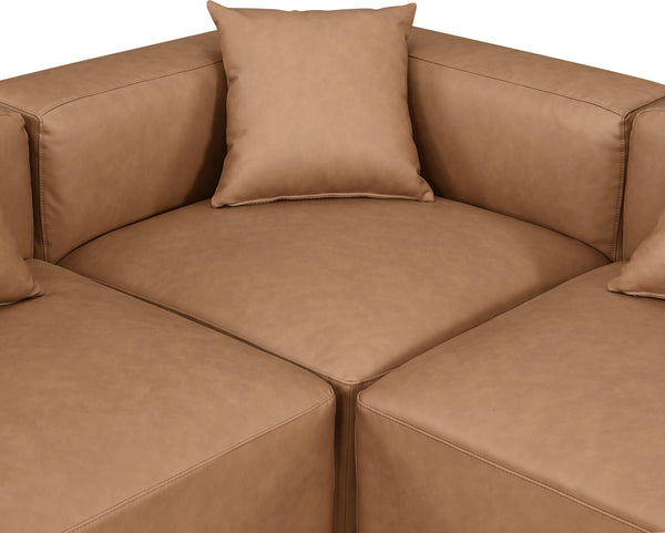 Cube Brown Vegan Leather Modular Sectional 668Brown-Sec8A Meridian Furniture