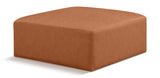 Cube Cognac Vegan Leather Ottoman 668Cognac-Ott Meridian Furniture