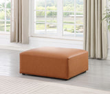 Cube Cognac Vegan Leather Ottoman 668Cognac-Ott Meridian Furniture