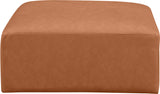 Cube Cognac Vegan Leather Ottoman 668Cognac-Ott Meridian Furniture