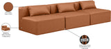 Cube Cognac Vegan Leather Modular Sofa 668Cognac-S108A Meridian Furniture