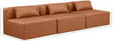 Cube Cognac Vegan Leather Modular Sofa 668Cognac-S108A Meridian Furniture