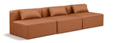 Cube Cognac Vegan Leather Modular Sofa 668Cognac-S108A Meridian Furniture