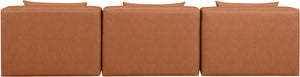 Cube Cognac Vegan Leather Modular Sofa 668Cognac-S108A Meridian Furniture