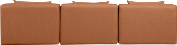 Cube Cognac Vegan Leather Modular Sofa 668Cognac-S108A Meridian Furniture