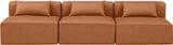 Cube Cognac Vegan Leather Modular Sofa 668Cognac-S108A Meridian Furniture