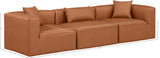 Cube Cognac Vegan Leather Modular Sofa 668Cognac-S108B Meridian Furniture