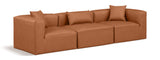 Cube Cognac Vegan Leather Modular Sofa 668Cognac-S108B Meridian Furniture