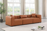 Cube Cognac Vegan Leather Modular Sofa 668Cognac-S108B Meridian Furniture