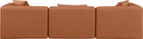 Cube Cognac Vegan Leather Modular Sofa 668Cognac-S108B Meridian Furniture