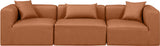 Cube Cognac Vegan Leather Modular Sofa 668Cognac-S108B Meridian Furniture