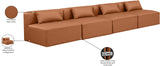 Cube Cognac Vegan Leather Modular Sofa 668Cognac-S144A Meridian Furniture