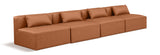 Cube Cognac Vegan Leather Modular Sofa 668Cognac-S144A Meridian Furniture