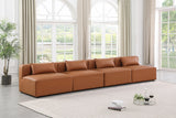 Cube Cognac Vegan Leather Modular Sofa 668Cognac-S144A Meridian Furniture