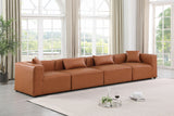 Cube Cognac Vegan Leather Modular Sofa 668Cognac-S144B Meridian Furniture