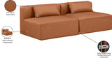 Cube Cognac Vegan Leather Modular Sofa 668Cognac-S72A Meridian Furniture