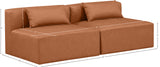 Cube Cognac Vegan Leather Modular Sofa 668Cognac-S72A Meridian Furniture