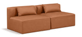 Cube Cognac Vegan Leather Modular Sofa 668Cognac-S72A Meridian Furniture