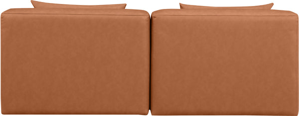 Cube Cognac Vegan Leather Modular Sofa 668Cognac-S72A Meridian Furniture