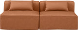 Cube Cognac Vegan Leather Modular Sofa 668Cognac-S72A Meridian Furniture