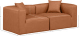 Cube Cognac Vegan Leather Modular Sofa 668Cognac-S72B Meridian Furniture