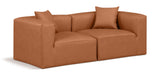 Cube Cognac Vegan Leather Modular Sofa 668Cognac-S72B Meridian Furniture