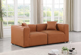 Cube Cognac Vegan Leather Modular Sofa 668Cognac-S72B Meridian Furniture