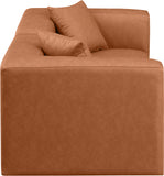 Cube Cognac Vegan Leather Modular Sofa 668Cognac-S72B Meridian Furniture