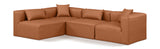 Cube Cognac Vegan Leather Modular Sectional 668Cognac-Sec4B Meridian Furniture