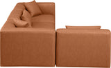 Cube Cognac Vegan Leather Modular Sectional 668Cognac-Sec4B Meridian Furniture