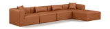 Cube Cognac Vegan Leather Modular Sectional 668Cognac-Sec5A Meridian Furniture