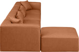 Cube Cognac Vegan Leather Modular Sectional 668Cognac-Sec5A Meridian Furniture