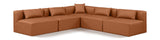 Cube Cognac Vegan Leather Modular Sectional 668Cognac-Sec5B Meridian Furniture