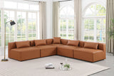 Cube Cognac Vegan Leather Modular Sectional 668Cognac-Sec5B Meridian Furniture