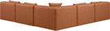 Cube Cognac Vegan Leather Modular Sectional 668Cognac-Sec5B Meridian Furniture