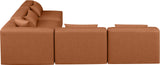 Cube Cognac Vegan Leather Modular Sectional 668Cognac-Sec5B Meridian Furniture