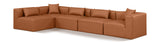 Cube Cognac Vegan Leather Modular Sectional 668Cognac-Sec5D Meridian Furniture