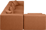 Cube Cognac Vegan Leather Modular Sectional 668Cognac-Sec5D Meridian Furniture