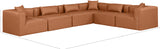 Cube Cognac Vegan Leather Modular Sectional 668Cognac-Sec6A Meridian Furniture