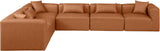 Cube Cognac Vegan Leather Modular Sectional 668Cognac-Sec6A Meridian Furniture