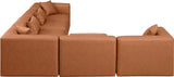 Cube Cognac Vegan Leather Modular Sectional 668Cognac-Sec6A Meridian Furniture