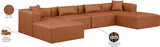 Cube Cognac Vegan Leather Modular Sectional 668Cognac-Sec6B Meridian Furniture