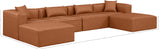 Cube Cognac Vegan Leather Modular Sectional 668Cognac-Sec6B Meridian Furniture