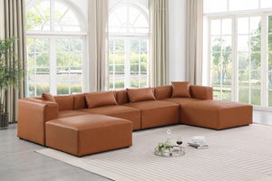 Cube Cognac Vegan Leather Modular Sectional 668Cognac-Sec6B Meridian Furniture